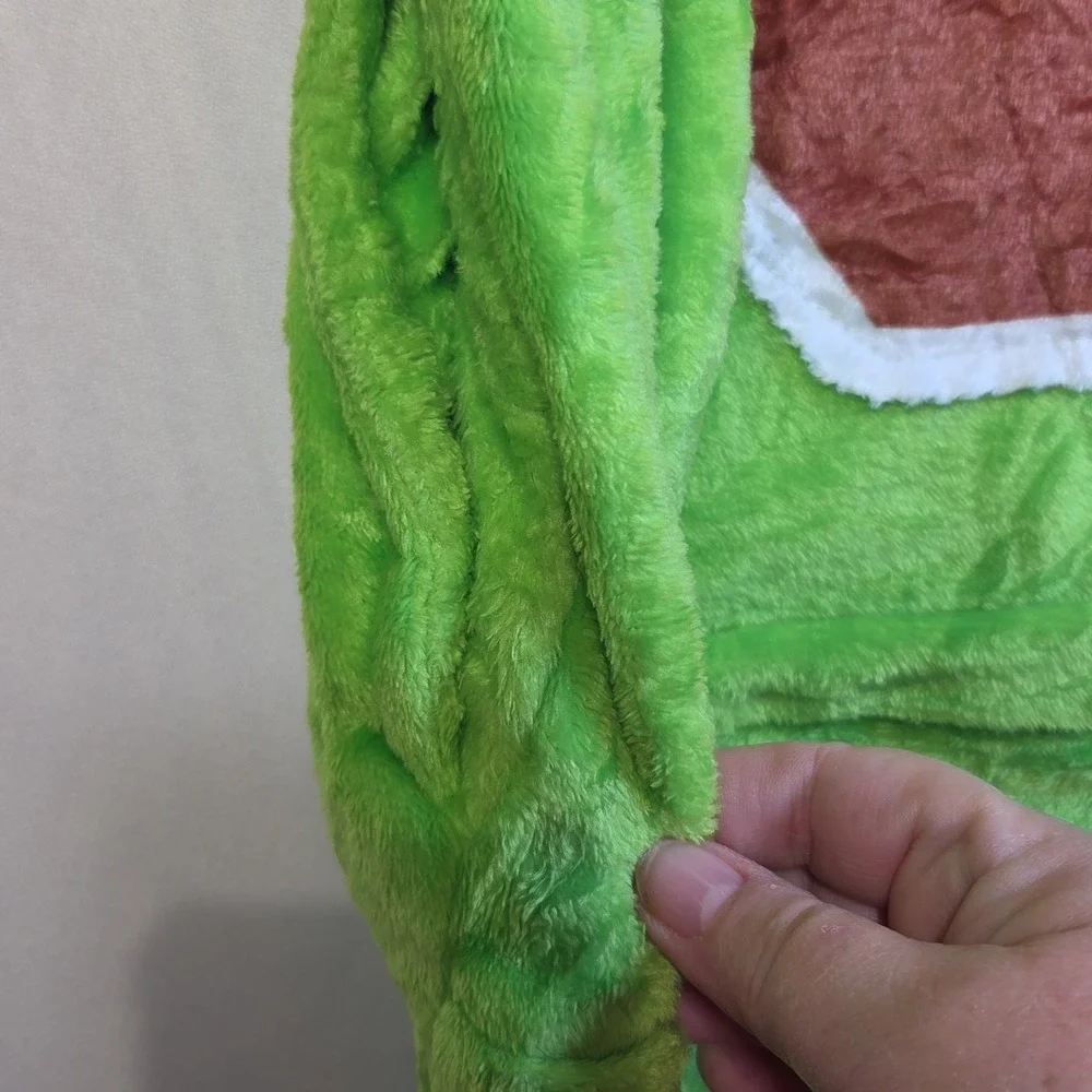 Turtle Costume Adult Medium Plush Full Zip Hooded Shell Back Zip Green Cosplay